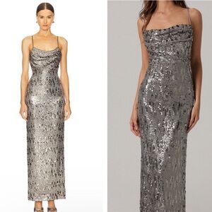 NEW Line & Dot Cache Dress in Gunmetal